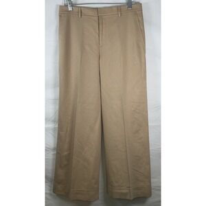 NWT Women's Lauren Ralph Lauren Cuffed‎ Wide Leg Linen Blend Khaki Pants Size 8